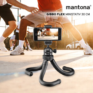 Mantona Gibbo Flex mini statief 30cm met balhoofd voor cameras en smartphones