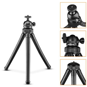 Mantona Gibbo Flex mini statief 30cm met balhoofd voor cameras en smartphones