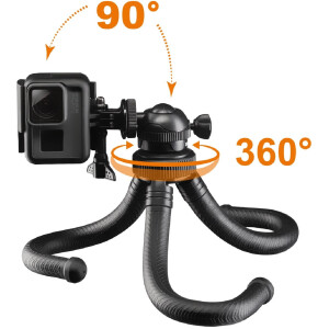 Mantona Gibbo Flex mini statief 30cm met balhoofd voor cameras en smartphones