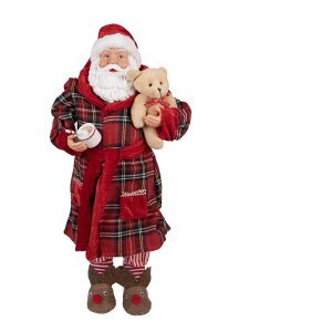 Clayre & Eef 65627 Decoratie Kerstman 27x13x50 cm