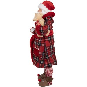 Clayre & Eef 65627 Decoratie Kerstman 27x13x50 cm