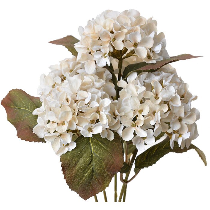 Clayre & Eef 6PL0303 Kunstbloem Hortensia Wit Groen 44 cm