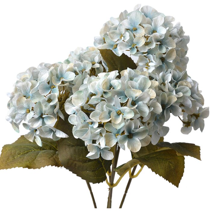 Clayre & Eef 6PL0306 Kunstbloemen Hortensia Blauw Groen 42 cm