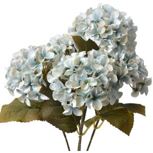 Clayre & Eef 6PL0306 Kunstbloemen Hortensia Blauw Groen 42 cm