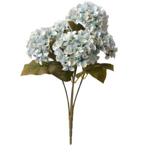 Clayre & Eef 6PL0306 Kunstbloemen Hortensia Blauw Groen 42 cm
