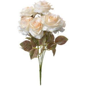 Clayre & Eef 6PL0308 Kunstbloem Roos Wit Groen 16x16x47 cm
