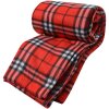 Clayre & Eef KT060.152 Plaid Rood Zwart 180x200 cm 100% Polyester