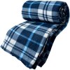 Clayre & Eef KT060.155 Plaid 180x200 cm Blauw Wit Ruitjespatroon knus en zacht