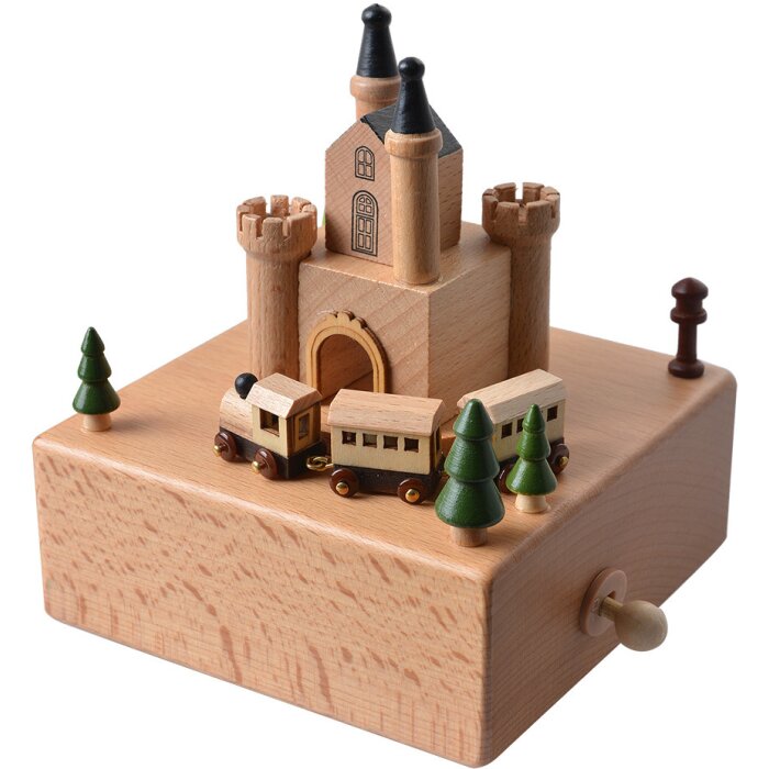 Clayre & Eef 65664 Muziekdoos 11x12x14 cm Kasteel