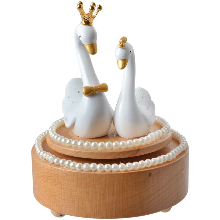 Clayre & Eef 65668 Muziekdoos Zwanen Ø 11x15 cm