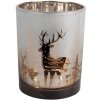 Clayre & Eef 6GL4659 Theelichthouder Set van 3 Witgoud Ø 7x8/9x10/10x12 cm