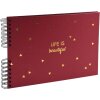 Exacompta spiraalalbum LIFE rood 32x22cm 50 paginas zwart 250g/m² goudopdruk