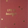 Exacompta spiraalalbum LIFE rood 32x22cm 50 paginas zwart 250g/m² goudopdruk