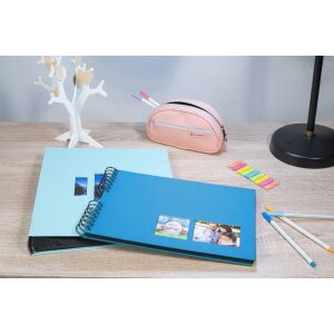 Exacompta spiraal fotoalbum MILANO Blauw 32x22 cm 50 zwarte paginas 250g/m²