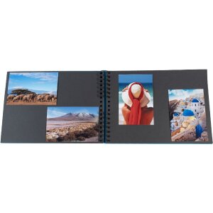 Exacompta spiraal fotoalbum MILANO Blauw 32x22 cm 50 zwarte paginas 250g/m²