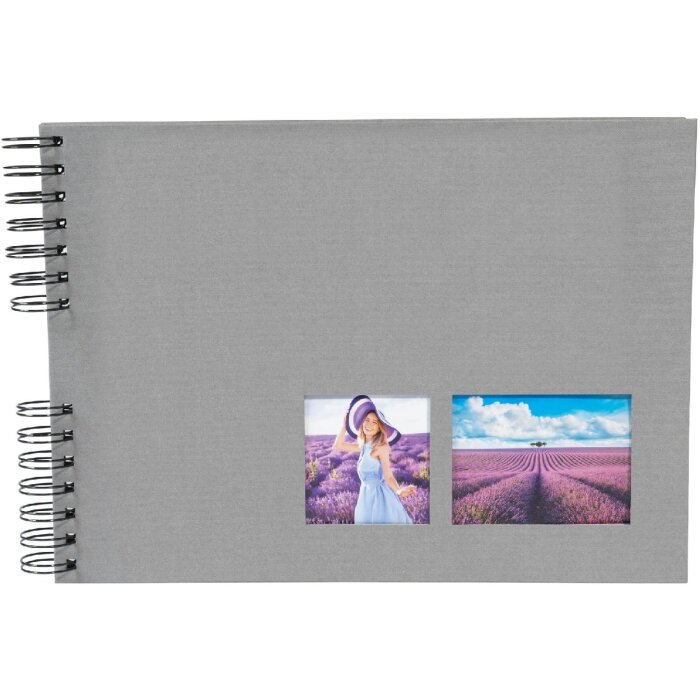 Exacompta spiraal fotoalbum MILANO 32x22 cm 50 zwarte paginas grijs
