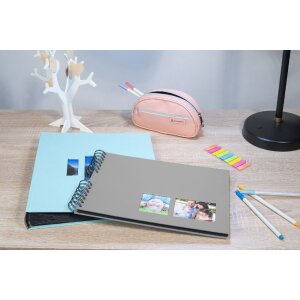 Exacompta spiraal fotoalbum MILANO 32x22 cm 50 zwarte paginas grijs