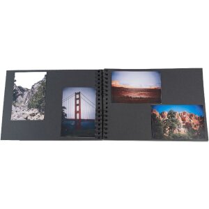 Exacompta spiraal fotoalbum MILANO 32x22 cm 50 zwarte paginas grijs