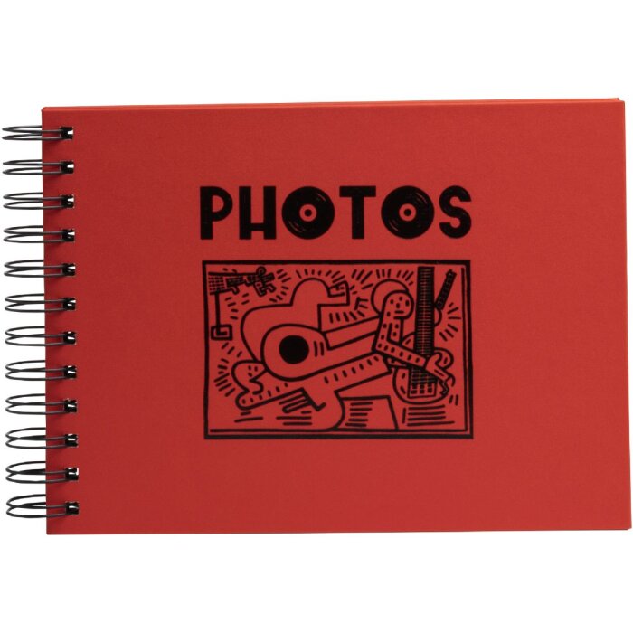 Exacompta fotoalbum Musicart rood 50 zwarte paginas 23x16 cm spiraalband