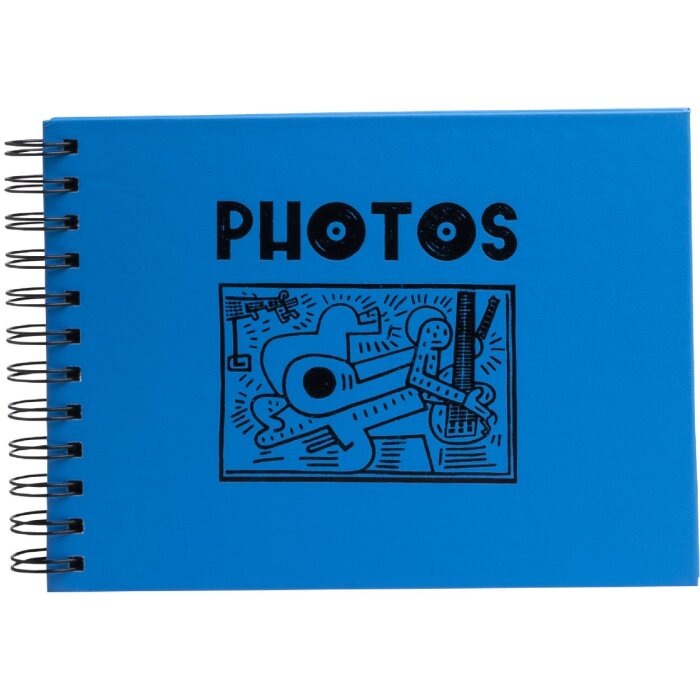 Exacompta fotoalbum spiraalbinding Musicart blauw 50 paginas voor 50 fotos 10x15 cm