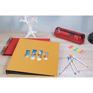 Exacompta fotoalbum MILANO 29x32 cm 60 zwarte paginas oranje