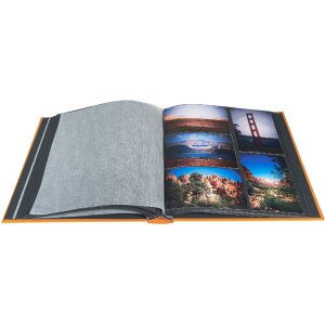 Exacompta fotoalbum MILANO 29x32 cm 60 zwarte paginas oranje