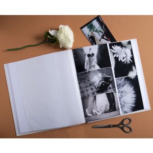 Exacompta fotoalbum 60 paginas 29x32cm ivoor kunstleer reliëf
