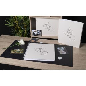 Exacompta fotoalbum 60 paginas 29x32cm ivoor kunstleer reliëf