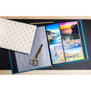 Exacompta 16096E Fotoalbum 60 zwarte paginas Néo Déco Blauw