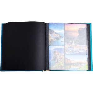 Exacompta 16096E Fotoalbum 60 zwarte paginas Néo Déco Blauw