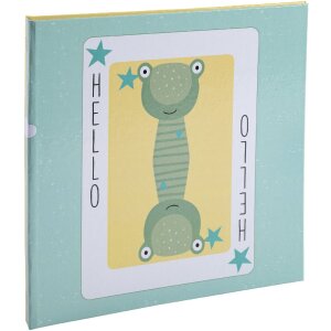 Exacompta fotoalbum 25x25cm 30 paginas wit motief fantasie speelkaart geel groen