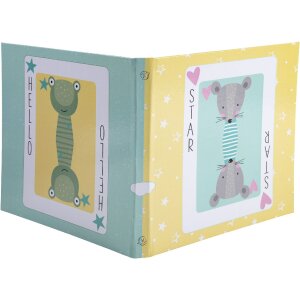 Exacompta fotoalbum 25x25cm 30 paginas wit motief fantasie speelkaart geel groen