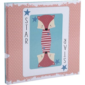 Exacompta 16115E Fotoalbum 30 paginas roze/blauw fantasie speelkaart