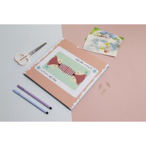 Exacompta 16115E Fotoalbum 30 paginas roze/blauw fantasie speelkaart