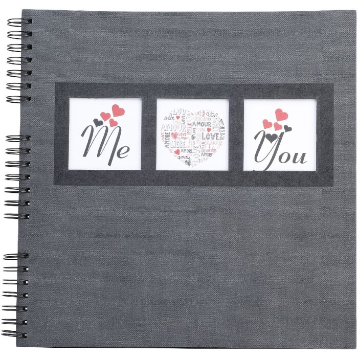 Exacompta 16215E Spiraal fotoalbum ME & YOU 32x32 cm 60 paginas zwart