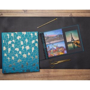 Exacompta Néo Déco fotoalbum 32x22 cm spiraalbinding 50 paginas Bleu de France
