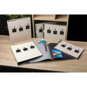 Exacompta 16523E Fotoalbum 60 zwarte paginas Polaroid Beige
