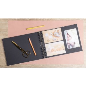 Exacompta 16825E Fotoalbum spiraalbinding 32x22 cm 50 zwarte paginas Roze