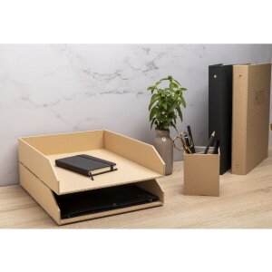 Exacompta 17602E Fotoalbum met ringmechanisme 60 zwarte paginas 32x26x4 cm Beige