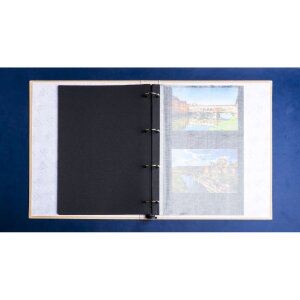 Exacompta 17602E Fotoalbum met ringmechanisme 60 zwarte paginas 32x26x4 cm Beige