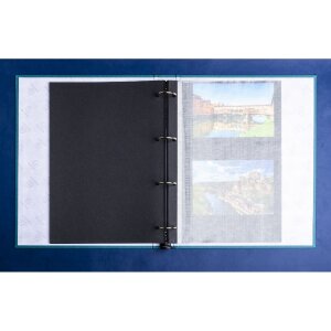 Exacompta 17603E Fotoalbum ringmechaniek 60 zwarte paginas 32x26x4cm blauwgroen