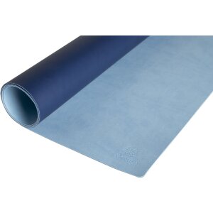 Exacompta 29124E Bureauonderlegger 35x60 cm PU tweekleurig marineblauw hemelsblauw