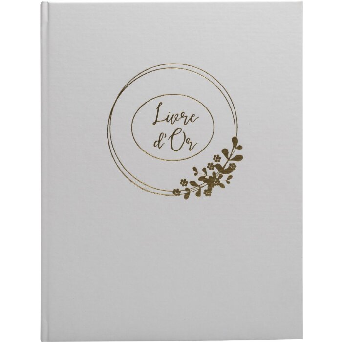 Exacompta Gastenboek Ringflower Witgoud sierrand 100 paginas 27x22 cm