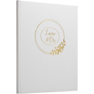 Exacompta Gastenboek Ringflower Witgoud sierrand 100...