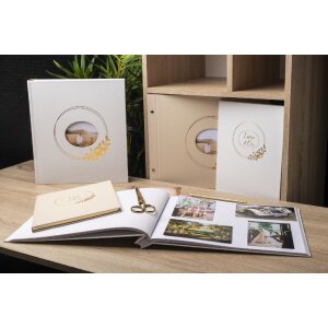 Exacompta Gastenboek Ringflower Witgoud sierrand 100 paginas 27x22 cm