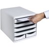 Exacompta ladebox Big Box Maxi 6 vakken lichtgrijs voor kantoororganisatie