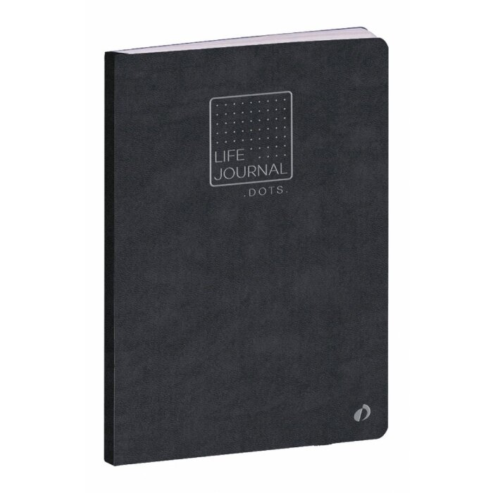 Quo Vadis Life Journal Zwart 15x21 cm stipjesraster Clairefontaine papier