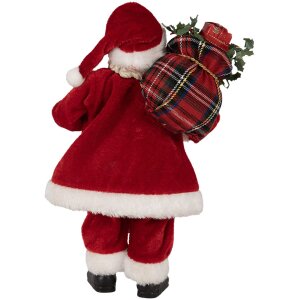 Clayre & Eef 65596 Kerstman Decoratie 27 cm Rood Klassiek Textiel Plastic
