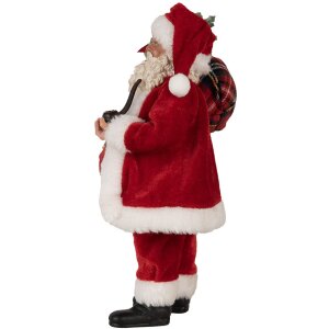 Clayre & Eef 65596 Kerstman Decoratie 27 cm Rood Klassiek Textiel Plastic