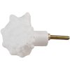 Clayre & Eef 65733 Deurknop Schelp Wit 10x5x6 cm Vintage Stijl Polyresin